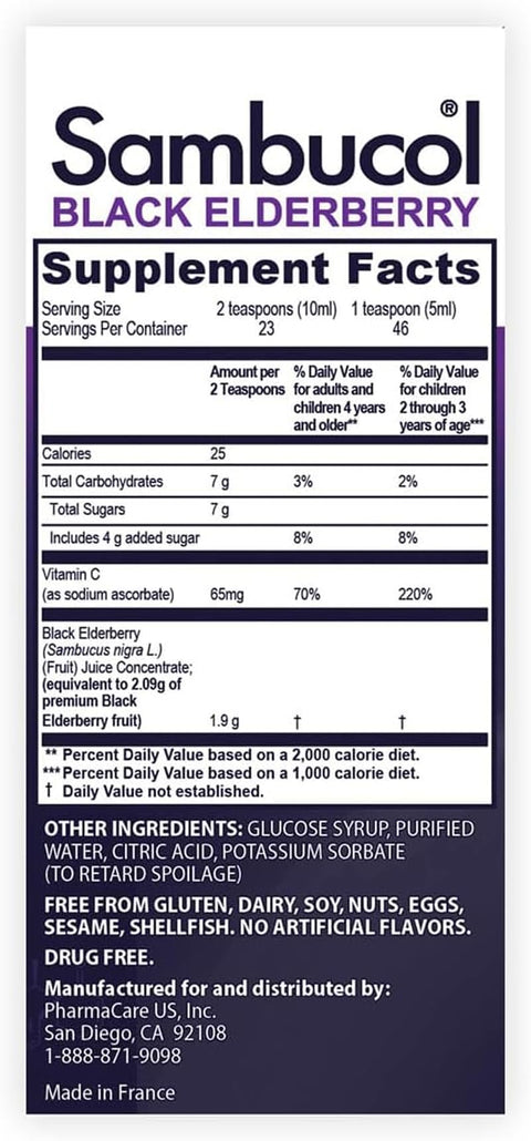 Sambucol Black Elderberry Syrup And Gummies For Kids - Elderberry Supplement With Vitamin C And Zinc Syrup & Chewable Gummies For Children - 7.8 Fl Oz 30 Count Bundle