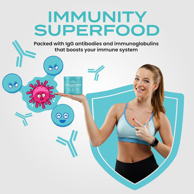 Moty Moty Bovine Colostrum Grass Fed Powder Supplement for Gut Health Muscle Recovery Superfood for Immunity Gluten (60 Servings) - Unflavored