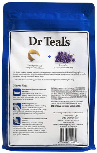 Dr Teal's Epsom Salt Bath Combo 4-Pack (12 lbs Total), Pre and Post Workout with Magnesium Sulfate and Menthol, and Soothe & Sleep with Lavender