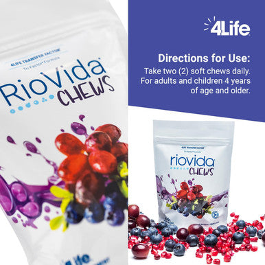 4Life RioVida Chews - Dietary Supplement Supports Healthy Immune System Function and Aging - Supplement Formula with Elderberry Acai Berry and Transfer Factor Proteins - 30 Chews