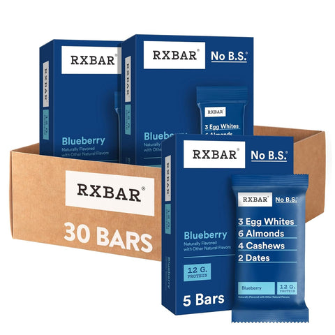 RXBAR Protein Bars, Protein Snack, Snack Bars, Blueberry, 18.3oz Box (10 Count)