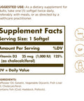 Solgar Vitamin D3 (Cholecalciferol) 25 mCG (1000 IU) Softgels - 250 Count