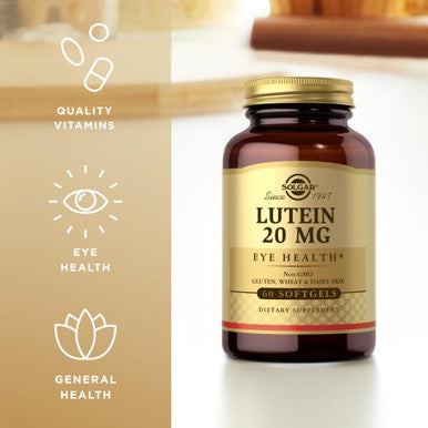 Solgar Lutein 20 Mg - 60 Softgels Pack Of 2 - Eye Health - Gluten Free Dairy Free - 120 Total Servings