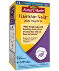 Nature Made Hair Skin & Nails With 2500 Mcg Of Biotin Softgels 60 Count For Supporting Healthy Hair Skin And Nails