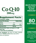 Nature's Bounty Coq10 Dietary Supplement Supports Heart Health 200Mg 80 Softgels