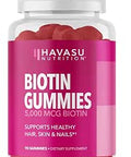 5000Mcg Biotin Gummies For Hair Skin And Nails Vegan Supplement For Women And Men Glp1 Nutritional Support To Promote Lucious Locks And Radiant Skin Vitamin B7 Strawberry Flavor 90 Count