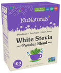 NuNaturals White Stevia Powder Packets SingleServe Zero Calorie Sugar Substitute 100 count