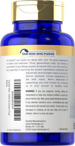 Carlyle NAC Supplement N-Acetyl Cysteine | 1000 mg | 80 Capsules | with Selenium & Molybdenum | Vegetarian Non-GMO & Gluten