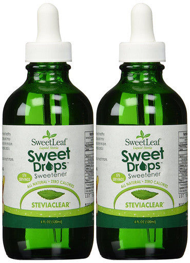 Sweetleaf SteviaClear Sweet Drops - Stevia Liquid Drops Sweetener Pure Stevia Drops with No Bitter Aftertaste Liquid Sugar Alternative Zero Calorie Keto Food Non-GMO Stevia 4 Fl Oz (Pack of 2)