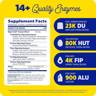 Enzymedica Digest Gold + Atpro Maximum Strength Enzymes 45 Capsules