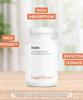 Supersmart Biotin 10000 mcg Per Day Vitamin B7 Supplement Nail Hair Straightener Skin Care May be a Natural Acne Treatment NonGMO Gluten Free 120 Vegetarian Capsules
