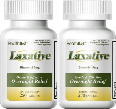 HealthA2Z Laxative Bisacodyl 5mg Gentle and Fast Overnight Relief for Constipation