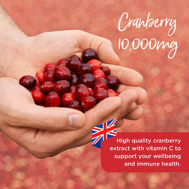 Healthspan Cranberry 10,000mg | 120 Tablets | 10,000mg Whole Cranberries | Added Vitamin C | Immune Health | Vegan
