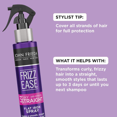 John Frieda Frizz Ease 3-Day Flat Iron Spray Heat-Activated Straightening Spray To Block Out Frizz With Keratin Protein 3.5 Ounce (Pack Of 6)