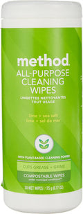 Method PRODUCTS PBC 1880 Lime and Sea Salt All-Purpose Cleaning Wipes 30-count