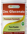 Best Naturals Zinc Gluconate Pure Powder 1 Pound