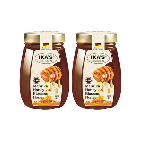 Ika's Garden Raw Manuka Honey with Blossom Honey - 100% Pure, Unfiltered, Gluten-Free Ã¢â‚¬â€œ Product of Germany, 17.6 oz (500g) Jar