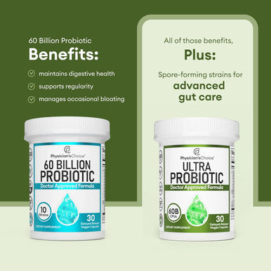 Physician'S Choice Ultra Probiotic - 60B SBO Probiotic - 6 Strains - Soil Based - Advanced Probiotic Users - Probiotics for Women & Men - Digestive Health - Supports Occasional Constipation Gas & Bloating