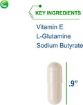 Nutra BioGenesis - Intestinal Repair Capsules - Vitamin E, L-Glutamine and Sodium Butyrate to Help Support Gut and Intestinal Health - Gluten Free - 120 Capsules