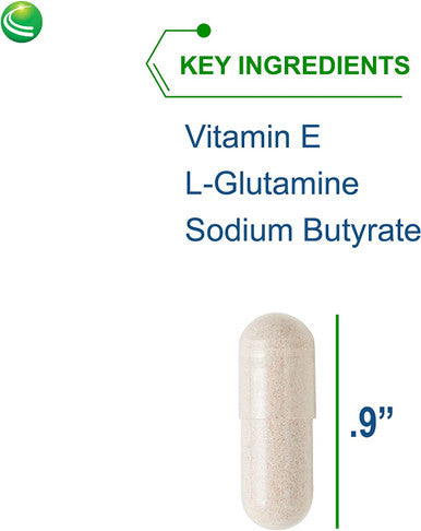 Nutra BioGenesis - Intestinal Repair Capsules - Vitamin E, L-Glutamine and Sodium Butyrate to Help Support Gut and Intestinal Health - Gluten Free - 120 Capsules