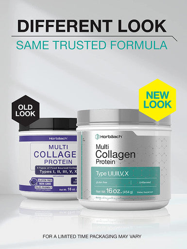 Multi Collagen Protein Powder 16 oz | Type I, II, III, V, X | Hydrolyzed Collagen Peptide Powder | Keto & Paleo Friendly | Unflavored & Gluten Free | by Horbaach