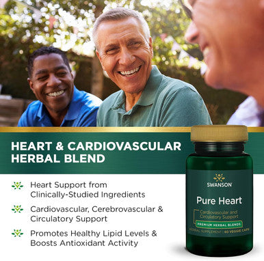 Swanson Pure Heart Cardiovascular Circulatory Health Antioxidant Resveratrol Blood Pressure Cholesterol Support Herbal Supplement 60 Veggie Capsules (Veg Caps) Vegan