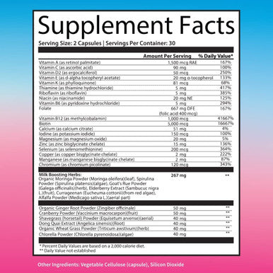 GoBiotix Postnatal Vitamin Postpartum Vitamins for Energy Mood Breastfeeding Support Lactation Supplement with Organic Herbs Minerals Nutrients for New MomsBaby NonGMO Vegan 60 Capsules