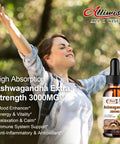 Alliwise 2 Pack Ashwagandha Supplement Liquid Drops 3000Mg With Vitamind3,Fenugreek Seeds,Magnesium For Men &Women. Ashwagandha Root Extract Supplement For Immune Support.
