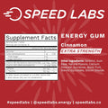 Speed Labs Cinnamon Extra Strength Caffeine Chewing Gum 50Mg Caffeine, Taurine, & B Vitamins Per Piece, 48 Pieces (6 Packs Of 8 Pieces) Sugar Free, Zero Calorie, No Aspartame, Gluten Free