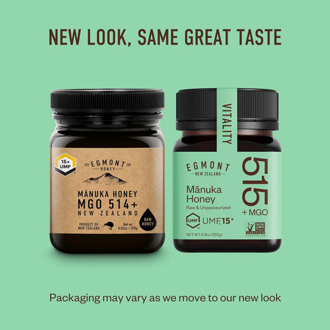 EGMONT HONEY Manuka Honey MGO 515+ UMF 15+ Ã¢â‚¬â€œ NON-GMO, Kosher, Recycled plastic jar, Traceable 100% Pure Authentic New Zealand Honey 8.8oz (250g)