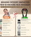 6D Kneading Neck Massager, Cordless Electric, Heat, Adjustable Strap, 2.2Lb, For Shoulder, Back, Deep Tissue, Relief Pain & Stress