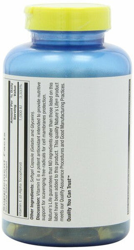 Nature's Life Vitamin E, 1,000 IU | 100 ct