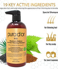 PURA D'OR MD Anti-Hair Thinning Shampoo w/ 0.5% Coal Tar, Biotin Shampoo (16oz)