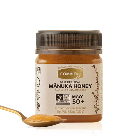 Comvita Manuka Honey MGO 50+ Multifloral - Raw Manuka Honey New Zealand, Pure & Unpasteurized for Tea & Wellness, Superfood Sugar Alternative, Wild, Non-GMO - 500g (17.6 oz)
