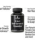 Hair Thickness Maximizer 11-In-1 Vegan Hair Growth Vitamins With Biotin 5000Mcg Pumpkin Seed Saw Palmetto & Bamboo Extract Hair Strengthening Supplement - Hair Vitamins For Thicker Hair Growth