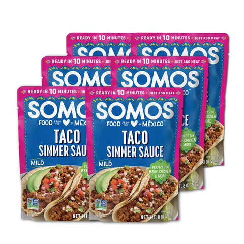 SOMOS Variety Simmer Sauce - 1 Taco Pouch + 1 Pastor Pouch + 1 Fajita Pouchs - Gluten Free - Plant Based - Non-GMO - All Natural - Perfect for Steak, Chicken, & More - 8oz (3 Pack)