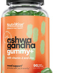 High Potency Ashwagandha Gummies - 30:1 Concentrated Root Extract Equivalent to 2250 mg: Natural Relaxation, Sleep & Immunity Support with Vitamin D, Zinc & Spinach Powder Superfood