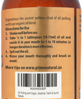 PRIME NATURAL Oil Pulling With Organic Coconut & Organic Cinnamon Bark Oil 8Oz - Natural Oral Care & Teeth Whitening - Alcohol Free Mouthwash Freshens Breath, Healthier Teeth & Gums