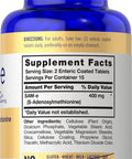 Carlyle Sam-E 400Mg 30 Tablets S-Adenosylmethionine Pills Vegetarian Non-Gmo Gluten Free Supplement