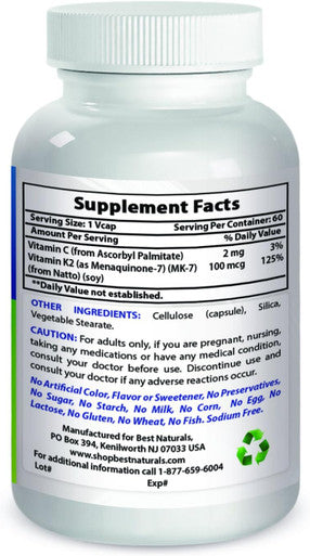 Best Naturals MK-7 100 mcg 60 Vcaps