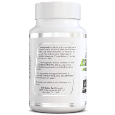 Ashwagan KSM 66 Herbolab 15:1 with Black Extract (Higher Absorption) Max Potency Full Spectrum 5+% Withanolides