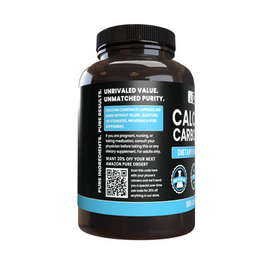 PURE ORIGINAL INGREDIENTS Calcium Carbonate No Magnesium Or Rice Fillers, Always Pure, Lab Verified