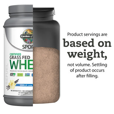 Garden of Life Sport Whey Protein Powder Vanilla. Premium Grass Fed Whey Protein Isolate Plus Probiotics For Immune System Health 24G Protein Non Gmo Gluten Free. Cold Processed - 20 Servings