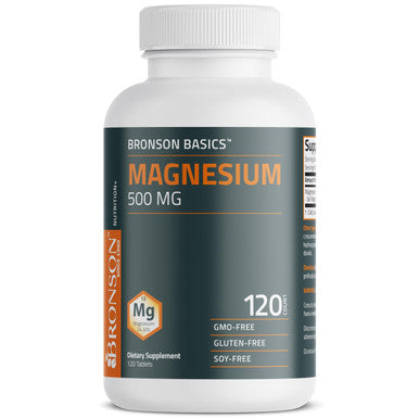 Bronson Magnesium 500 Mg Supports Bone & Muscle Health & Nervous System Support - Non-Gmo, 120 Vegetarian Tablets