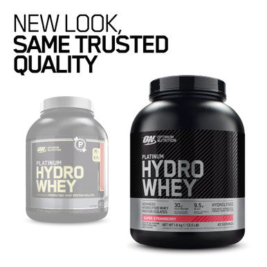 Optimum Nutrition Platinum Hydro Whey Hydrolysed Whey Protein Isolate Powder With Essential Amino Acids Glutamine And Bcaa Super Strawberry Flavour 40 Servings 1.6 Kg