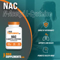 BulkSupplements NAC Capsules (N-Acetyl L-Cysteine) - Antioxidants Supplement for Immune Support - - 1 Capsule (600mg) - 6-Month Supply (180 Capsules)