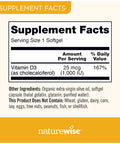 Naturewise Vitamin D3 1000Iu (25 Mcg) In Cold Pressed Olive Oil