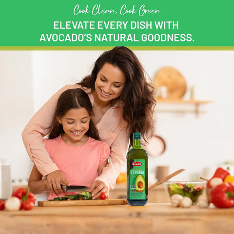 Galil 100% Pure Avocado Oil - High Smoke Point 500Ã‚Â°F Non-GMO, Vegan, Halal Certified - Perfect for Cooking, Baking, SautÃƒÂ©ing, Dressings & Marinades, Rich in Healthy Fats - 1 Liter Glass Bottle