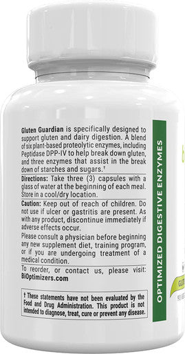 Gluten Guardian 3.0 with AstraZyme - Enzyme Supplement for Gluten Digestion - Contains DPP-IV to Digest Wheat, Barley & Other Cereal Grains - Helps Prevent Bloating, Gas, and Indigestion, 90 Capsules