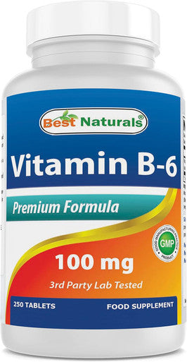 Best Naturals Vitamin B6 Tablet 100 Mg 250 Count